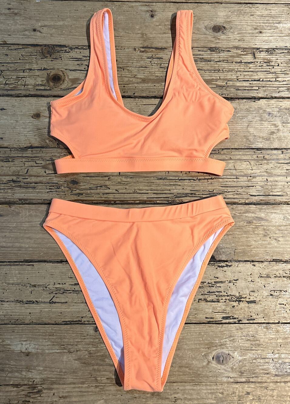 Blooming Jelly Women’s Size M Orange Two Piece High Rise Bikini NWOT